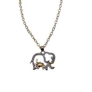 Mother and Daughter  Elephant‎ Necklace Pendant